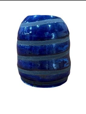 Vintage Handcrafted Blue Gray Pottery Vase 5” Art Pottery Studio Piece Unique